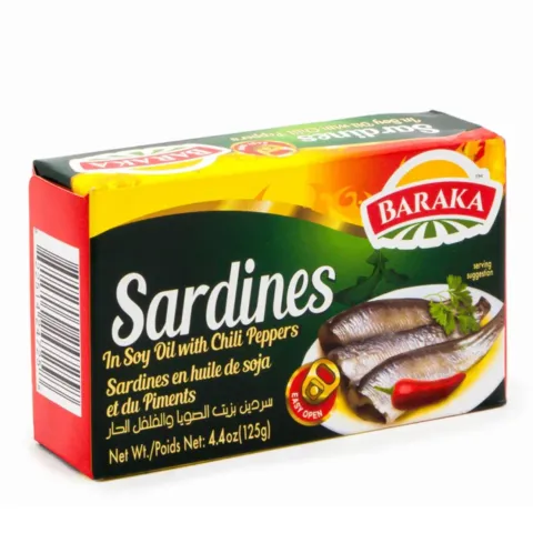 Baraka Sardines In Soy Oil with Chili Peppers – 4.4 oz