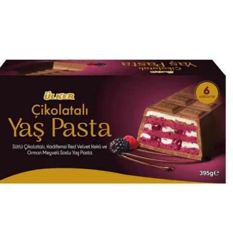 ÜLker Çikolatalı Yaş Pasta (Milk Chocolate Red Velvet Cake Bar with Forest Fruit Sauce Filling) – 395 g