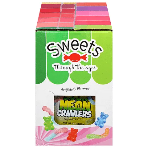 Sweets Through The Ages Sour Neon Worms – 10 oz