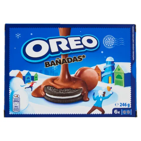 Oreo Galletas de chocolate rellenas de crema bañadas – 6 × 41 g