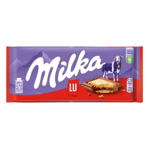 MILKA CHOC BAR MLK W/COOKIES LU
