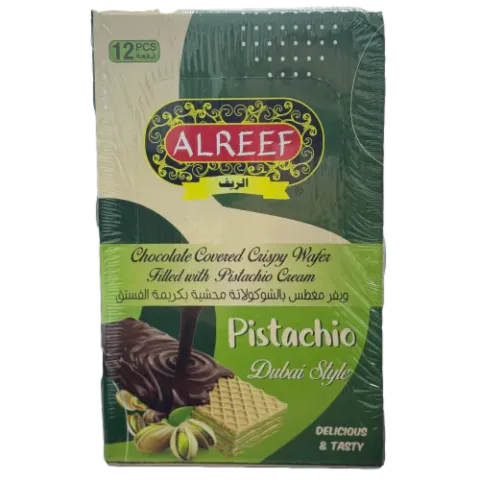 Alreef Chocolate Covered Crispy Wafer Filled With Pistachio Cream