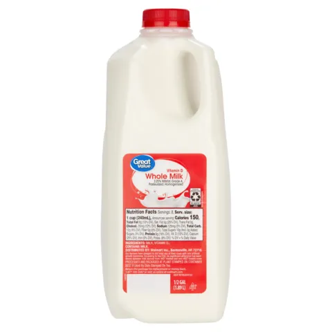 Great Value Whole Milk – 0.5 gallons