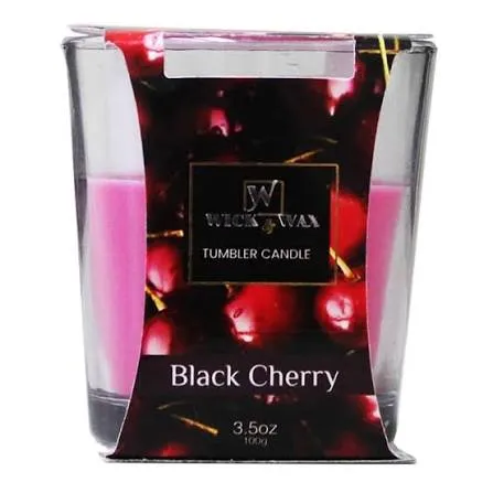 Wick & Max Tumbler Candle; Black Cherry