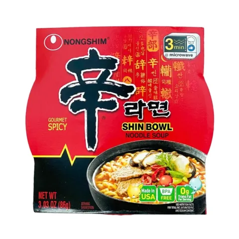 Nong Shim Noodle Soup, Shin Bowl, Gourmet Spicy – 3.03 oz