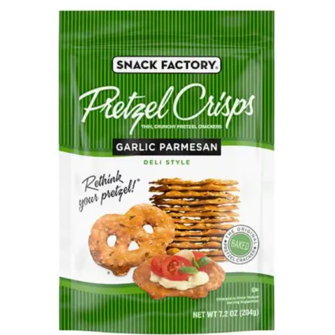 Snack Factory Pretzel Crisps Garlic Parmesan – 3 oz