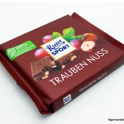 Ritter Sport Milk Chocolate with Raisins & Hazelnuts – 100 g