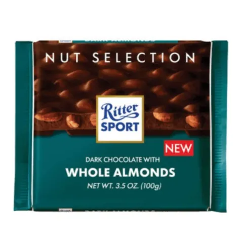 Ritter Sport Dark Chocolate with Whole Almonds – 100 g