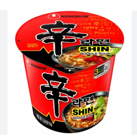 Nong Shim Shin Cup Noodle Soup, Hot & Spicy – 2.64 oz