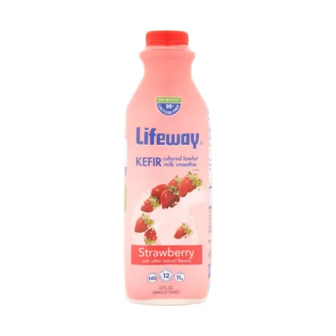 Lifeway Kefir Cultured Milk Smoothie, Strawberry – 32.00 oz