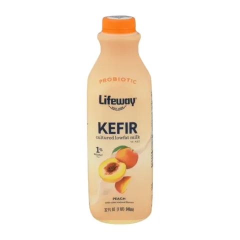 Lifeway Real Lowfat Kefir Cultured Milk, Peach – 32.00 oz
