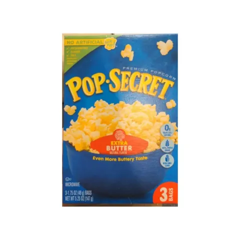 Pop Secret Extra Butter Natural Flavor Popcorn – 3-1.7 oz