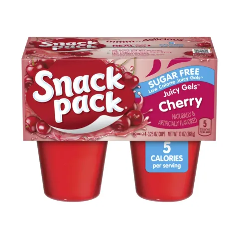 Snack Pack Sugar Free Cherry Gelatin 4 Ct – 13.00 oz