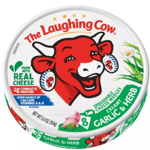 The Laughing Cow Garlic & Herb Spreadable Cheese Wedges