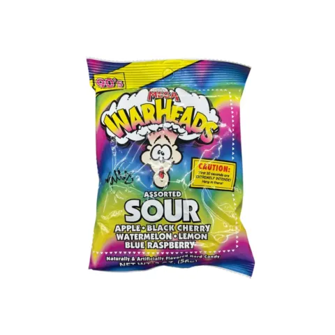Mega Warheads Candy, Strawberry & Green Apple – 4.50 oz