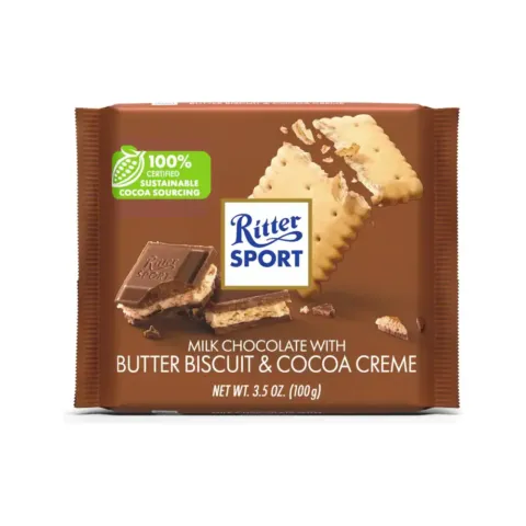 Ritter Sport Milk Chocolate with Butter Biscuit – 3.50 oz