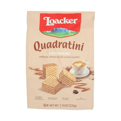 Loacker Quadratini, Bite Size Wafer Cookies, Cappuccino – 7.76 oz