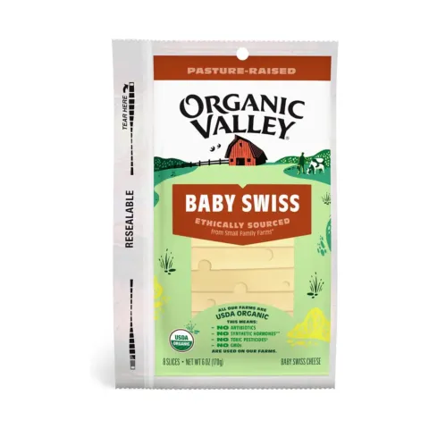 Organic Valley Organic Baby Swiss Sliced 8 Ct – 6.00 oz