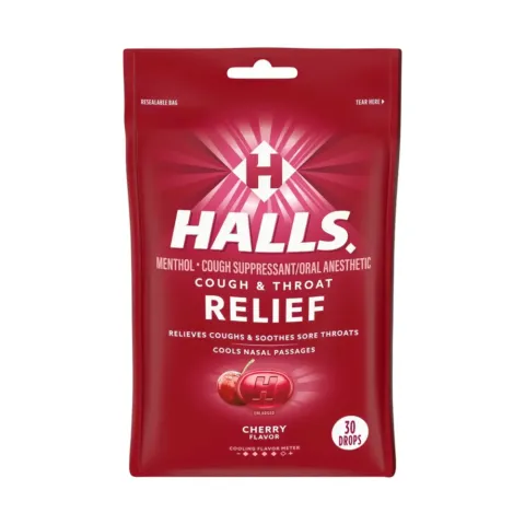 Halls Cherry Menthol Drops – 30.00 ct
