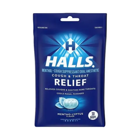 Halls Mentho-Lyptus Menthol Drops – 30.00 ct