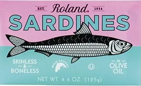 Roland Sardines in Olive Oil, Skinless and Boneless – 4.38 oz